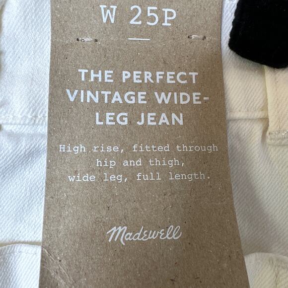 Madewell The Perfect Vintage Wide Leg Jean in Tile White Size 25 Petite NWT - Picture 7 of 11